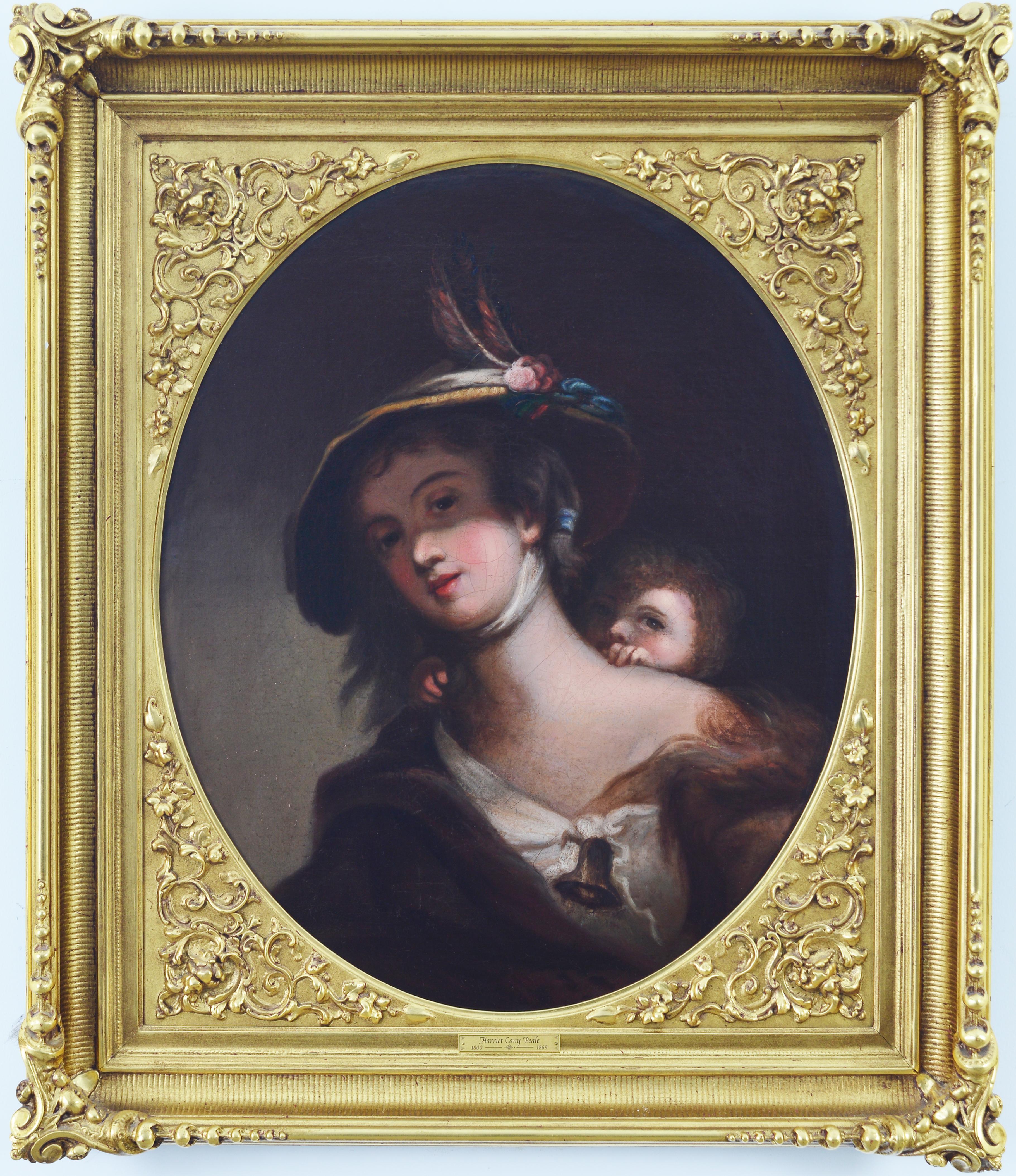 Harriet Cany Peale Portrait Painting – Girl with Bonnet