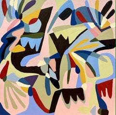 Ein Stück Leben, kühne abstrakte Kunst, helles zeitgenössisches Kunstwerk im Picasso-Stil