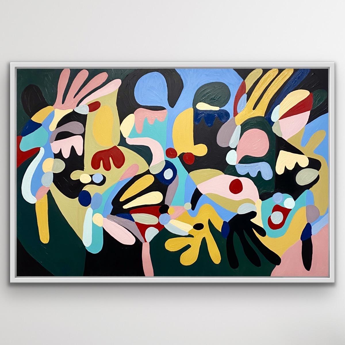 Farben eines Traums, kühnes abstraktes Gemälde im Picasso-Stil, Gemälde im Matisse-Stil (Geometrische Abstraktion), Painting, von Harriet Chomley 