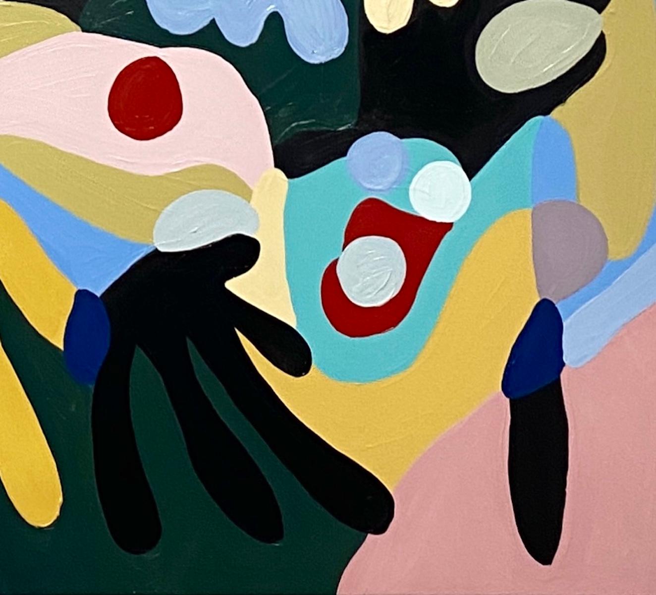 Farben eines Traums, kühnes abstraktes Gemälde im Picasso-Stil, Gemälde im Matisse-Stil (Schwarz), Abstract Painting, von Harriet Chomley 