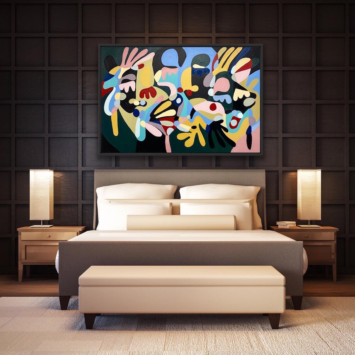 Farben eines Traums, kühnes abstraktes Gemälde im Picasso-Stil, Gemälde im Matisse-Stil im Angebot 2
