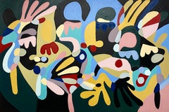 Farben eines Traums, kühnes abstraktes Gemälde im Picasso-Stil, Gemälde im Matisse-Stil