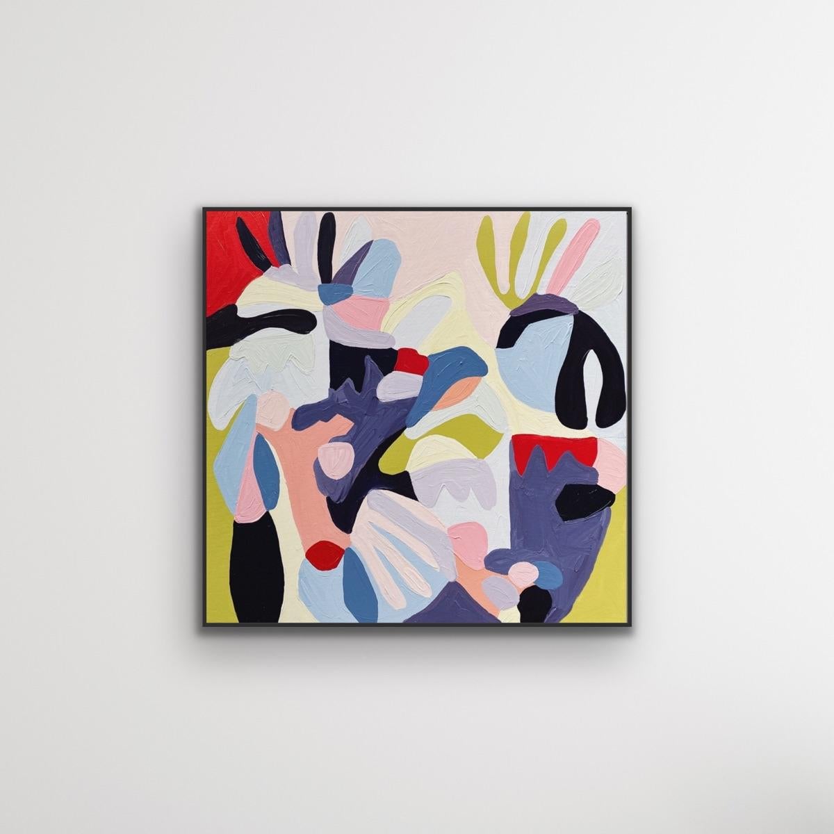 Date Night by Harriet Chomley [2022]
original and hand signed by the artist 
acrylic on canvas
Image size: H:100 cm x W:100 cm
Complete Size of Unframed Work: H:100 cm x W:100 cm x D:3.8cm
Sold Unframed
Please note that insitu images are purely an