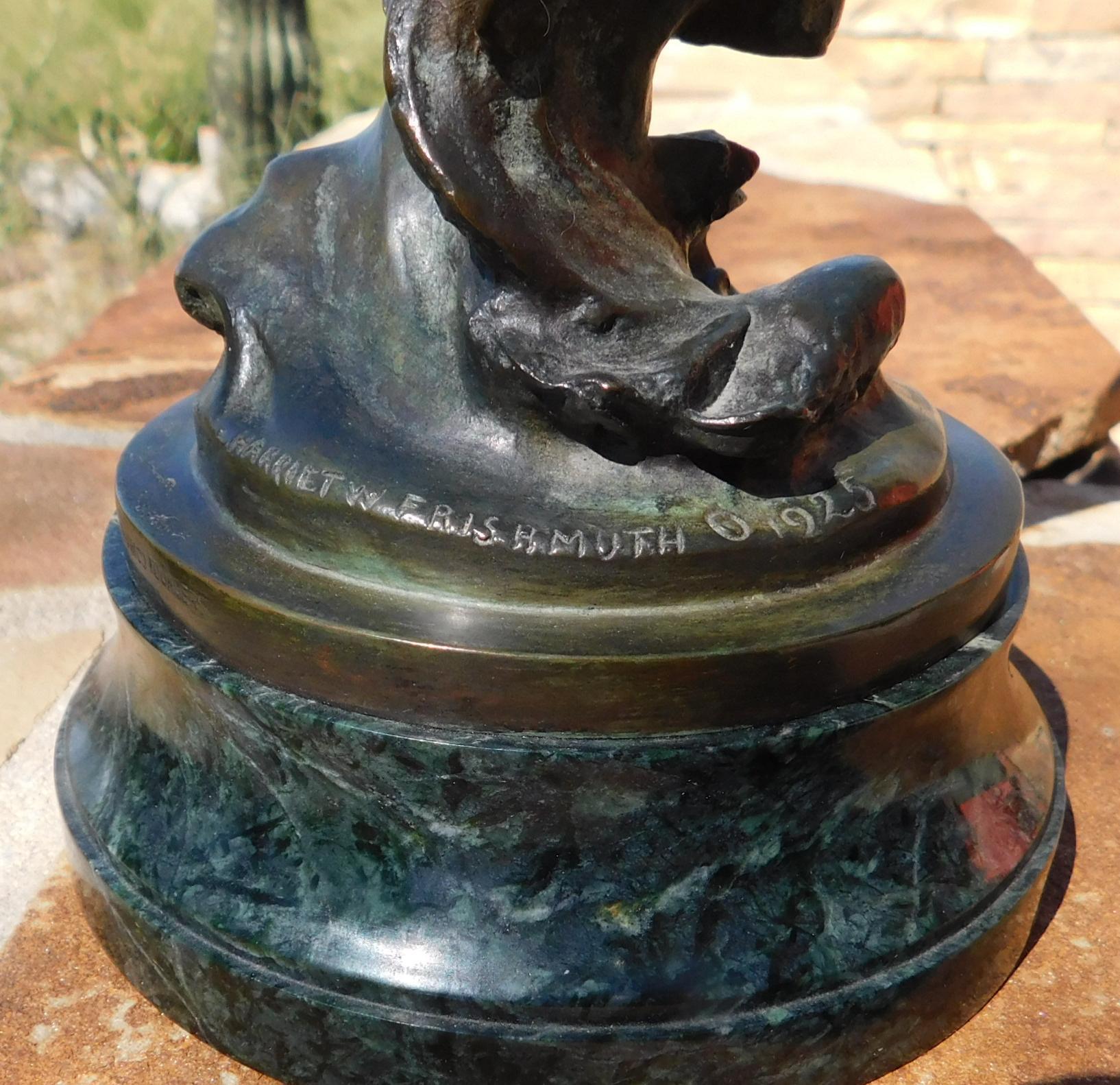Harriet Frishmuth, Bronzeskulptur, 1925 –  „Crest of the Wave“ im Zustand „Gut“ im Angebot in Phoenix, AZ