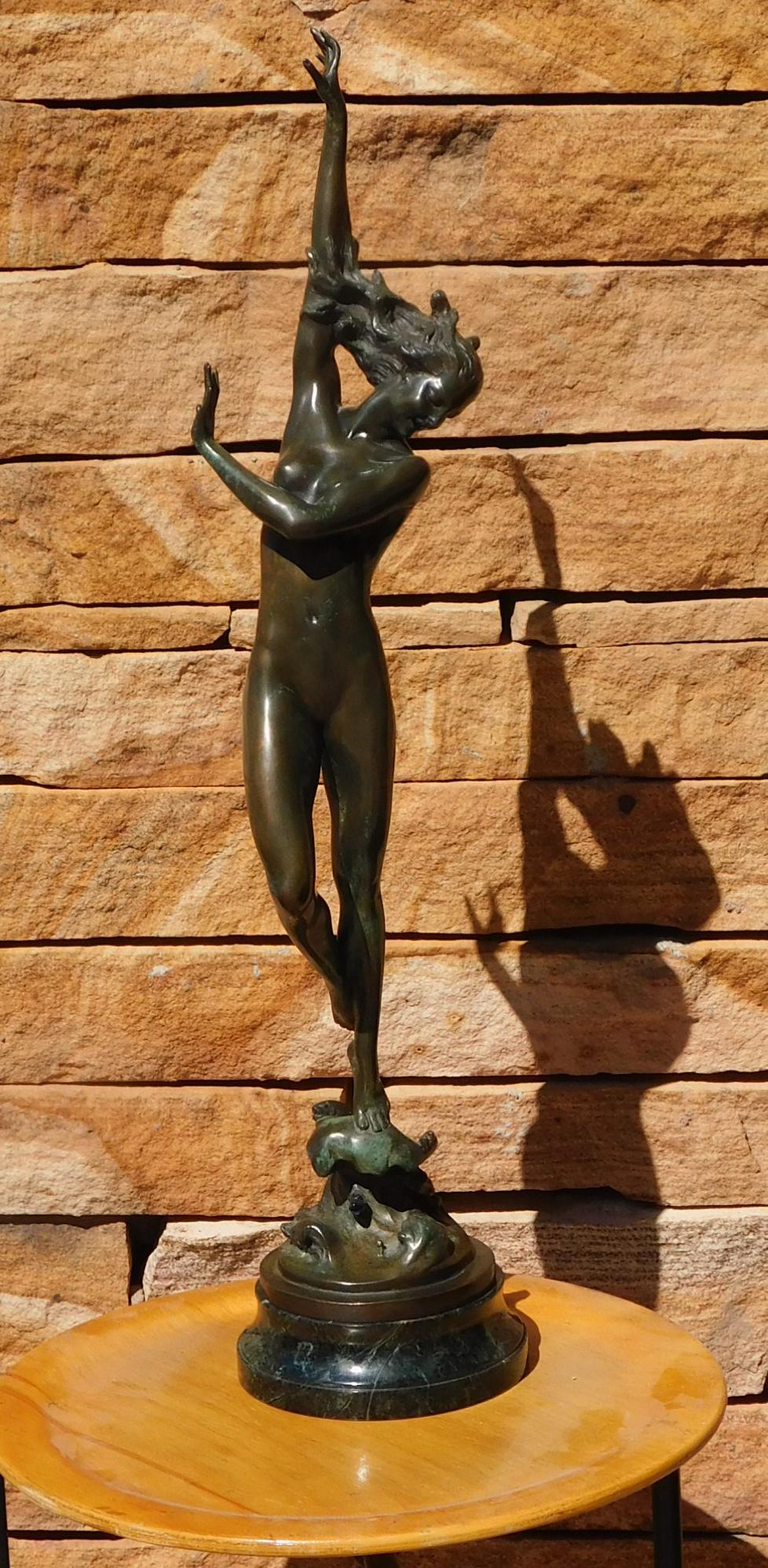 Harriet Frishmuth, Bronzeskulptur, 1925 –  „Crest of the Wave“ im Angebot 1