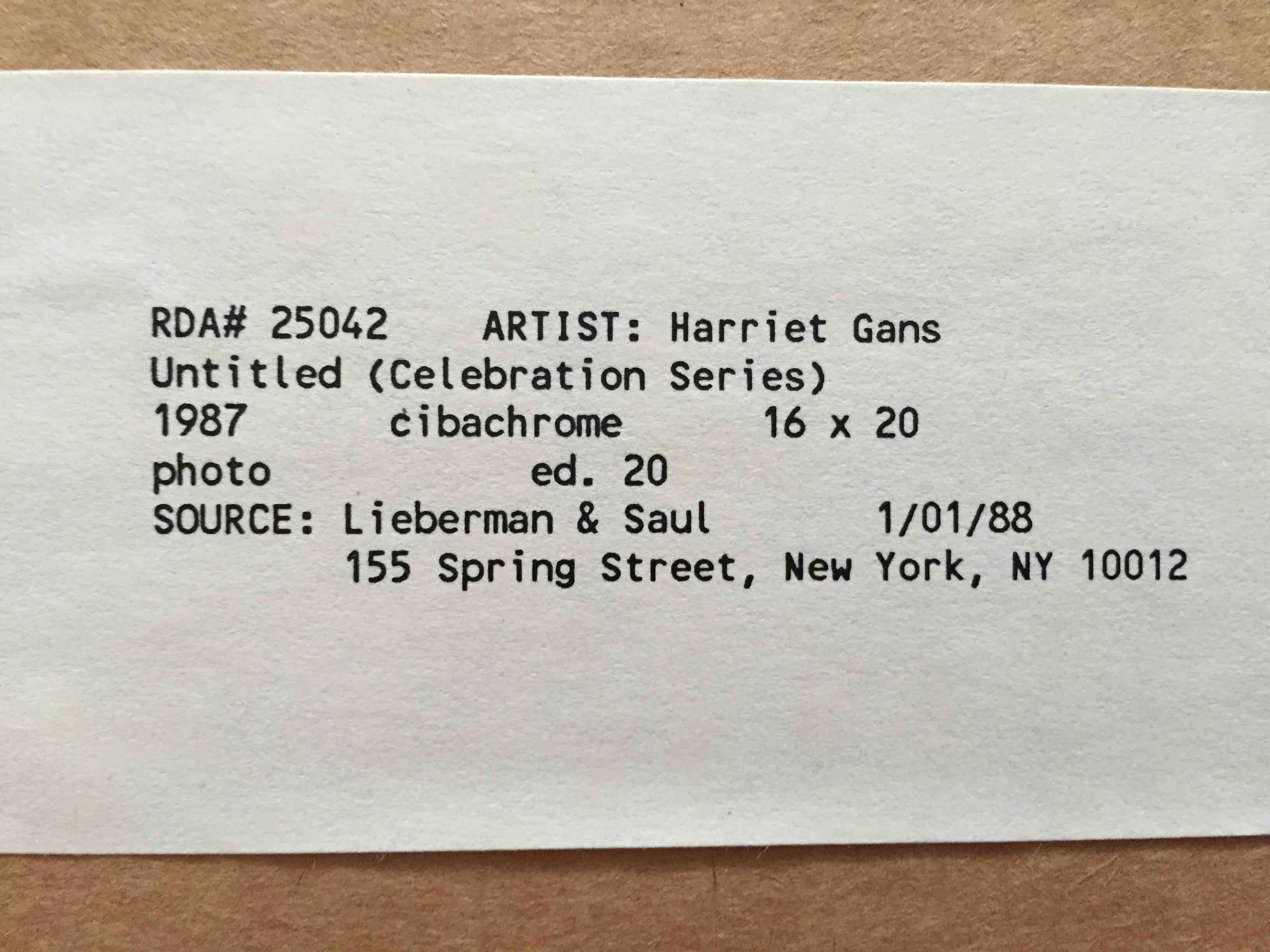 Harriet Gans, photographe qui a exposé ses œuvres dans des galeries et des musées de New York

Née à Manhattan, Mme Gans est diplômée de l'Université de Californie, Berkeley, et titulaire d'une maîtrise en psychologie de l'Université de Columbia. 
