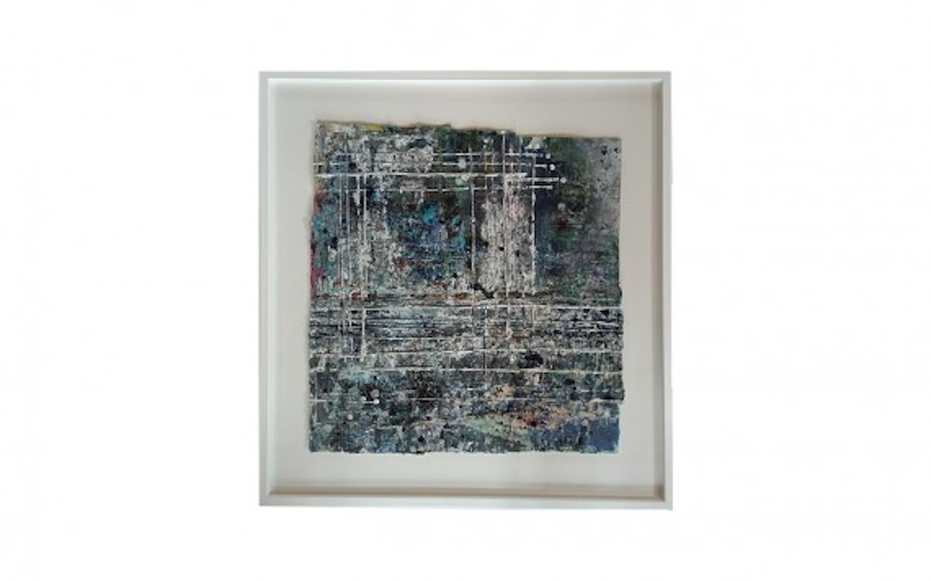 Harriet Hoult, Porthgwidden, Original Abstract Art, Mixed Media Painting For Sale 1