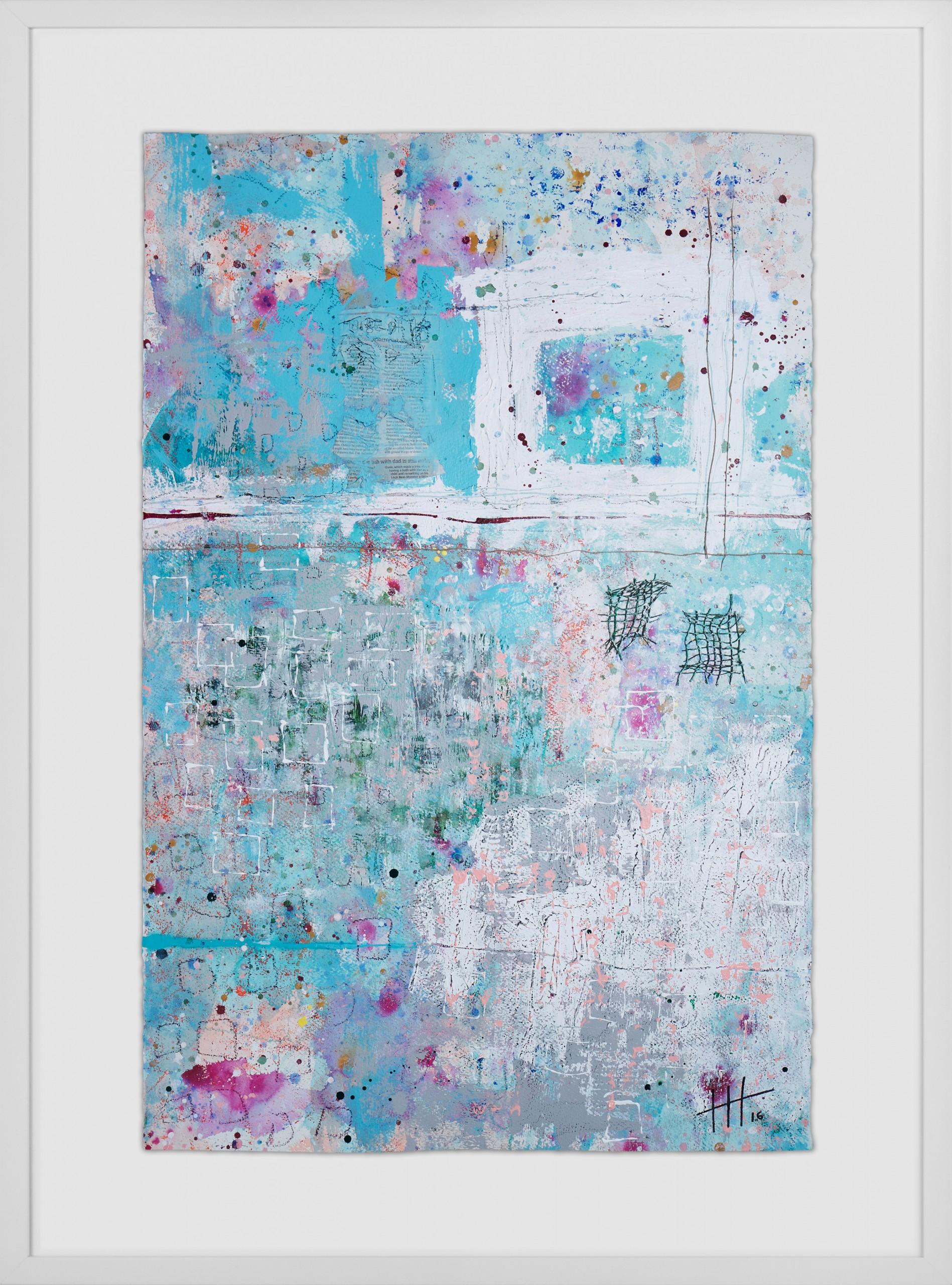 Abstract Painting de Harriet Hoult - Los prados secretos, Pintura original, Abstracto, Técnica mixta, Paisaje