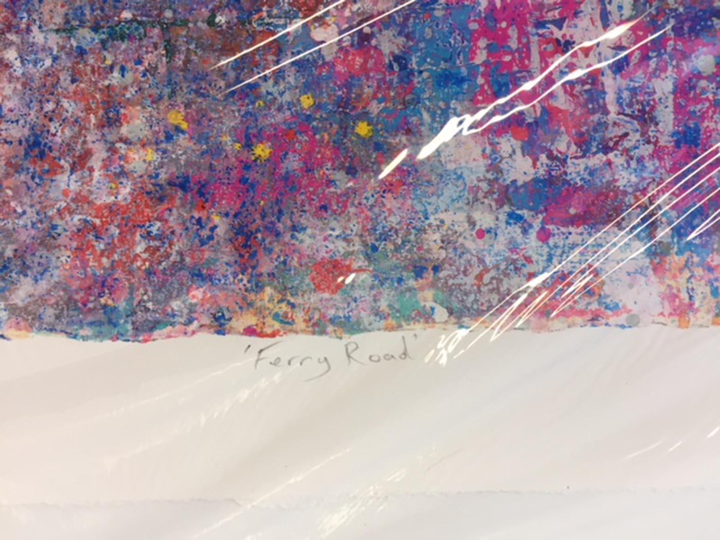 Ferry Road, stampa giclée contemporanea astratta a colori pastello, arte di grandi dimensioni - Print di Harriet Hoult