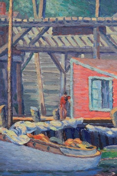 "Gloucester Docks" Impressionist Boat Seascape