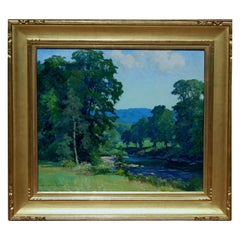 Harriet Lumis, pittrice impressionista del Connecticut, "Fiume a Cummington".