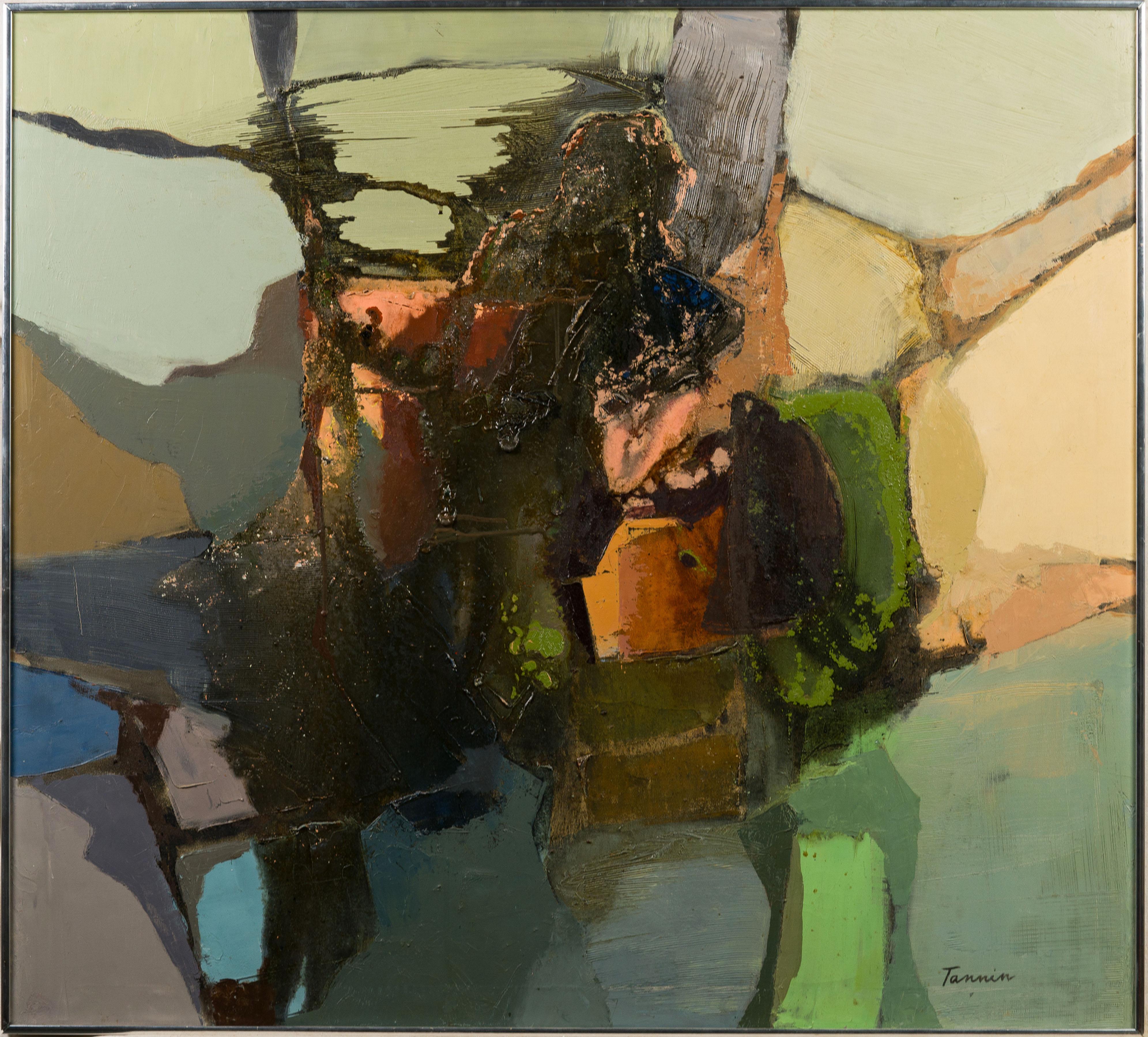 Peinture d'après-guerre, école américaine, expressionniste abstraite, signée et encadrée - Abstrait Painting par harriet tannin