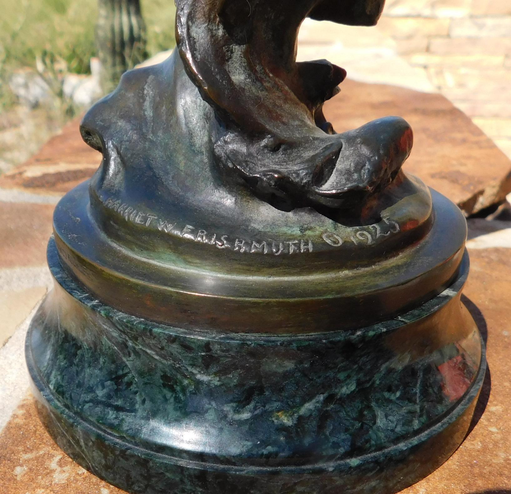 Harriet Frishmuth Bronzeskulptur, 1925 – „Crest of the Wave“ (Gold), Figurative Sculpture, von Harriet Whitney Frishmuth