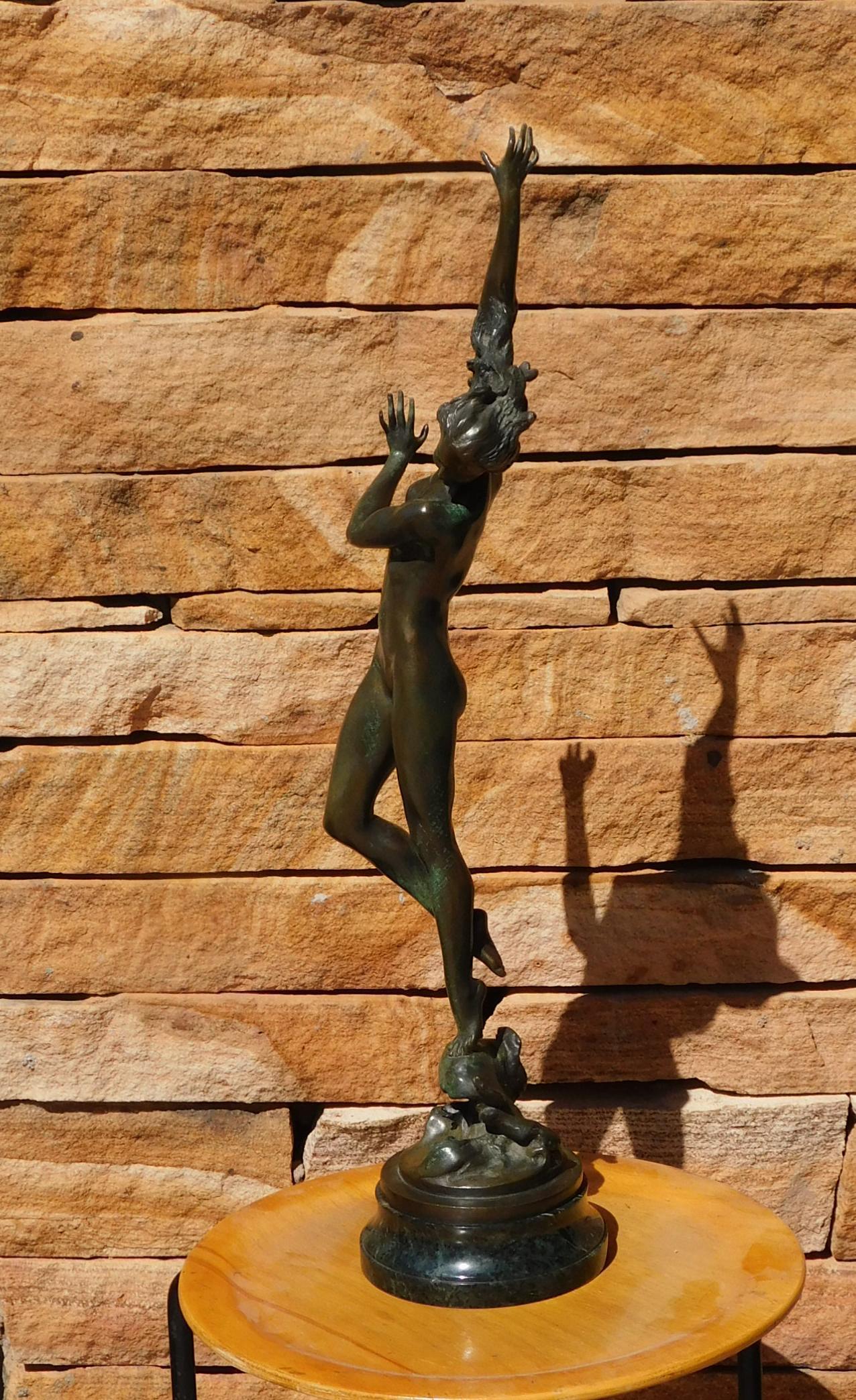 Harriet Frishmuth Bronzeskulptur, 1925 – „Crest of the Wave“ im Angebot 2