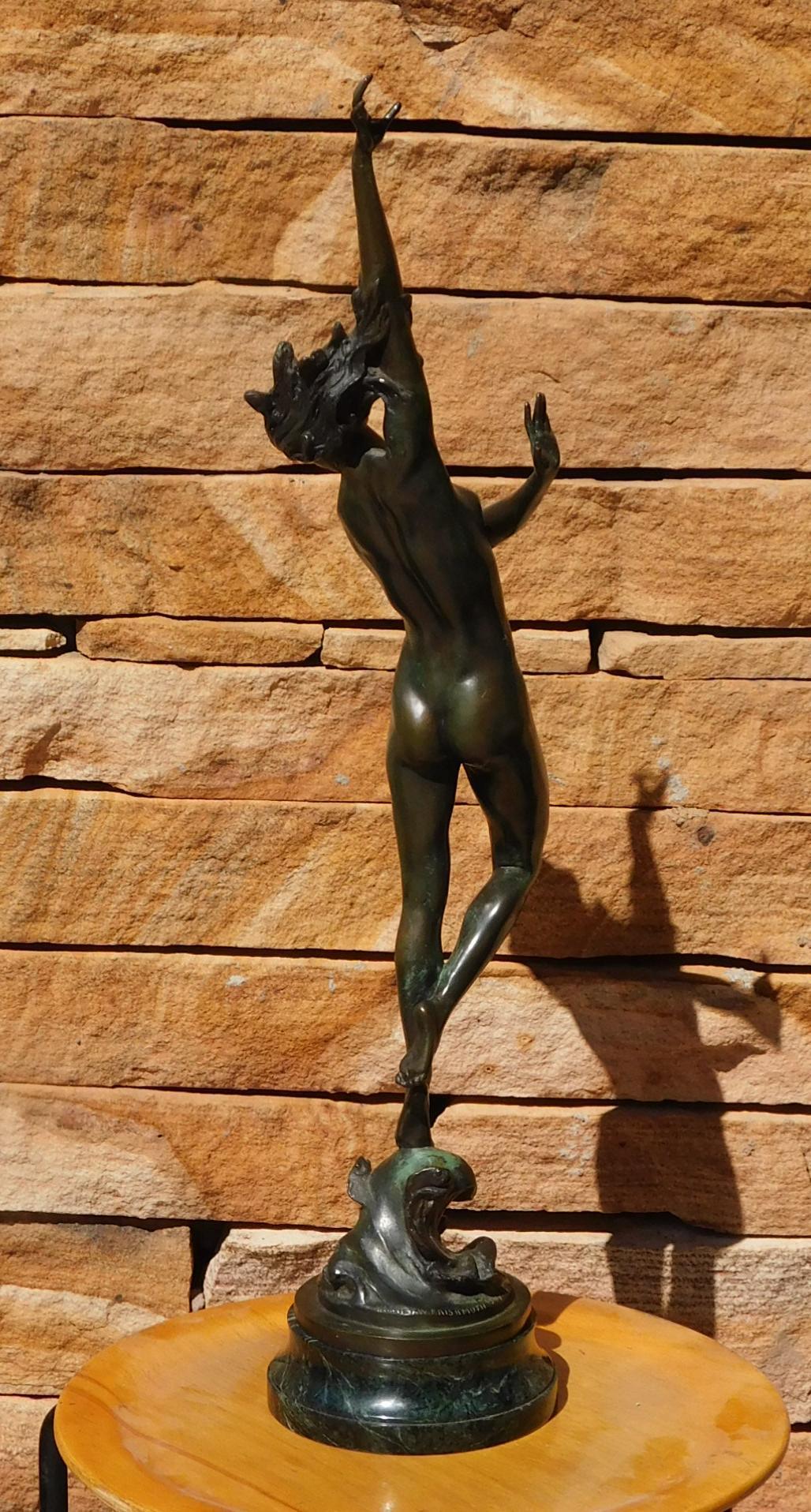 Harriet Frishmuth Bronzeskulptur, 1925 – „Crest of the Wave“ im Angebot 3