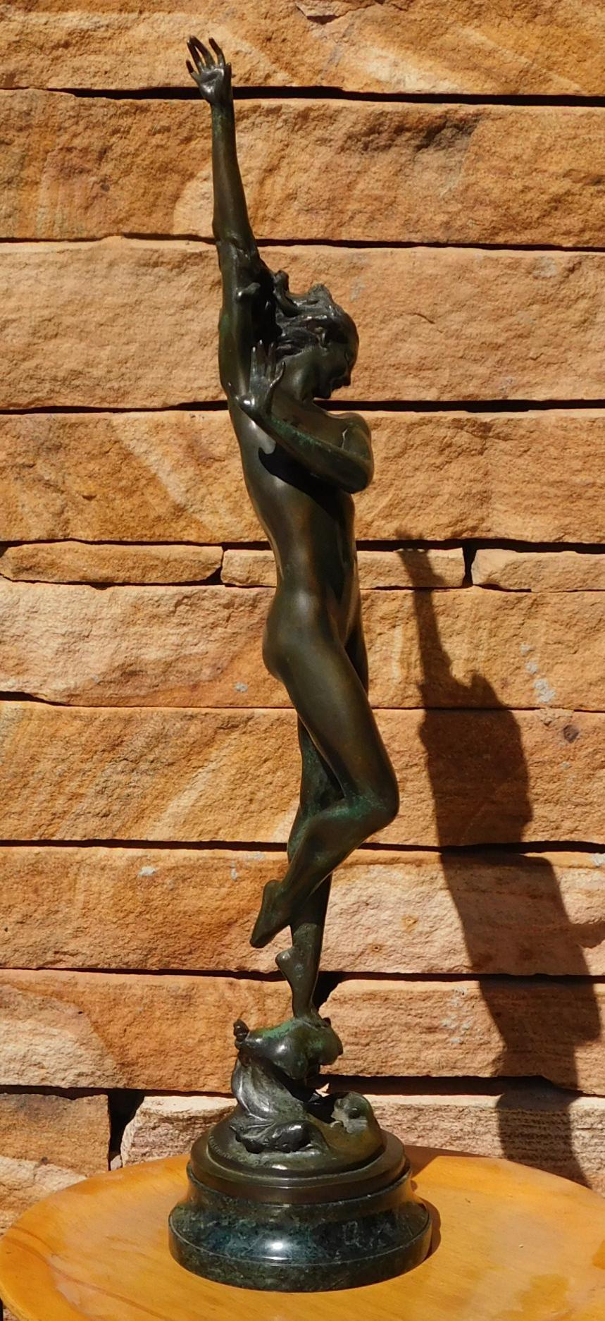 Harriet Frishmuth Bronzeskulptur, 1925 – „Crest of the Wave“ im Angebot 4