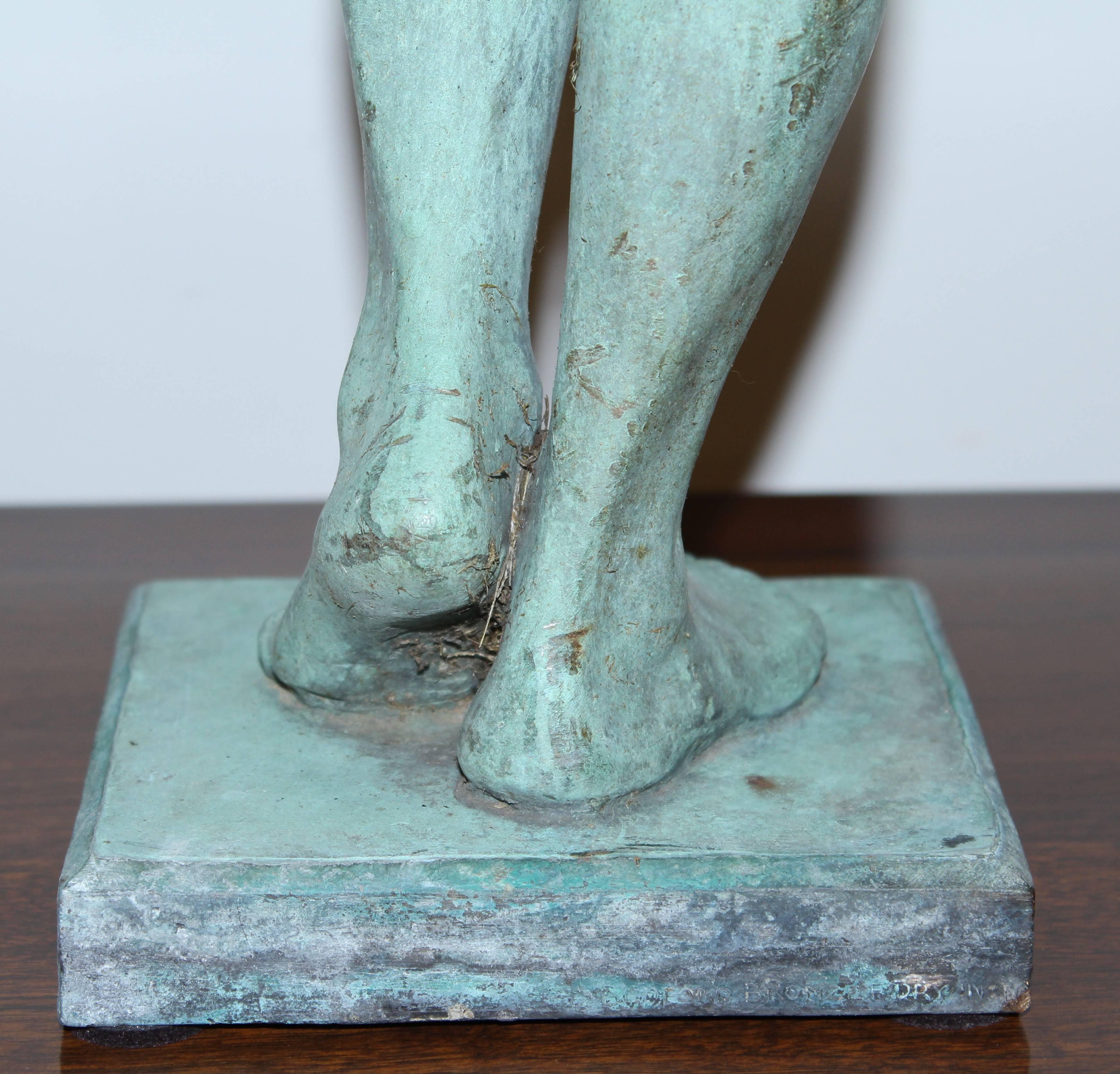 Mid-20th Century Harriet Whitney Frishmuth Style Art Deco Bronze Nude Garden Statue, 1930s