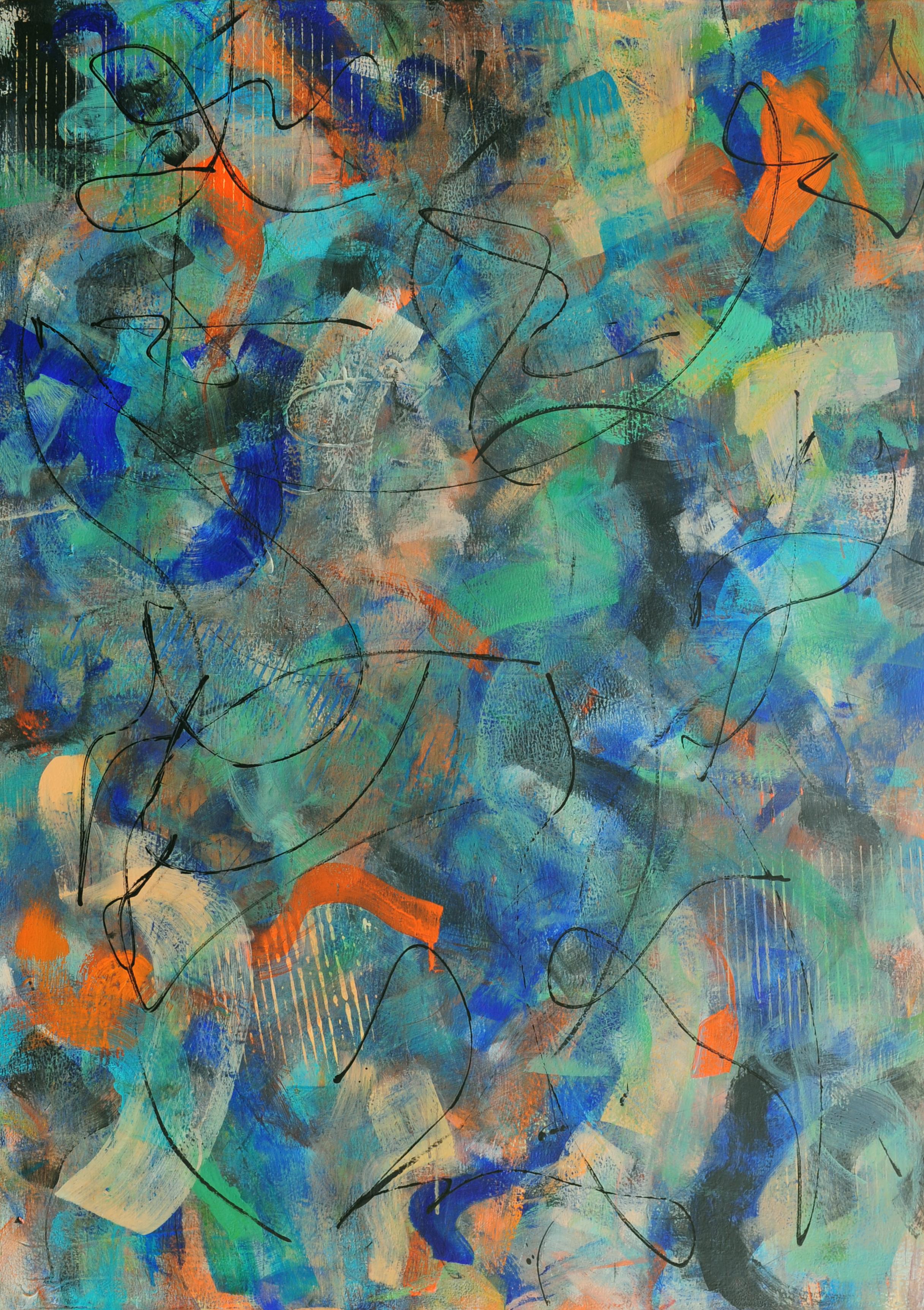 Harriette Joffe Abstract Painting - 2 AM Blues