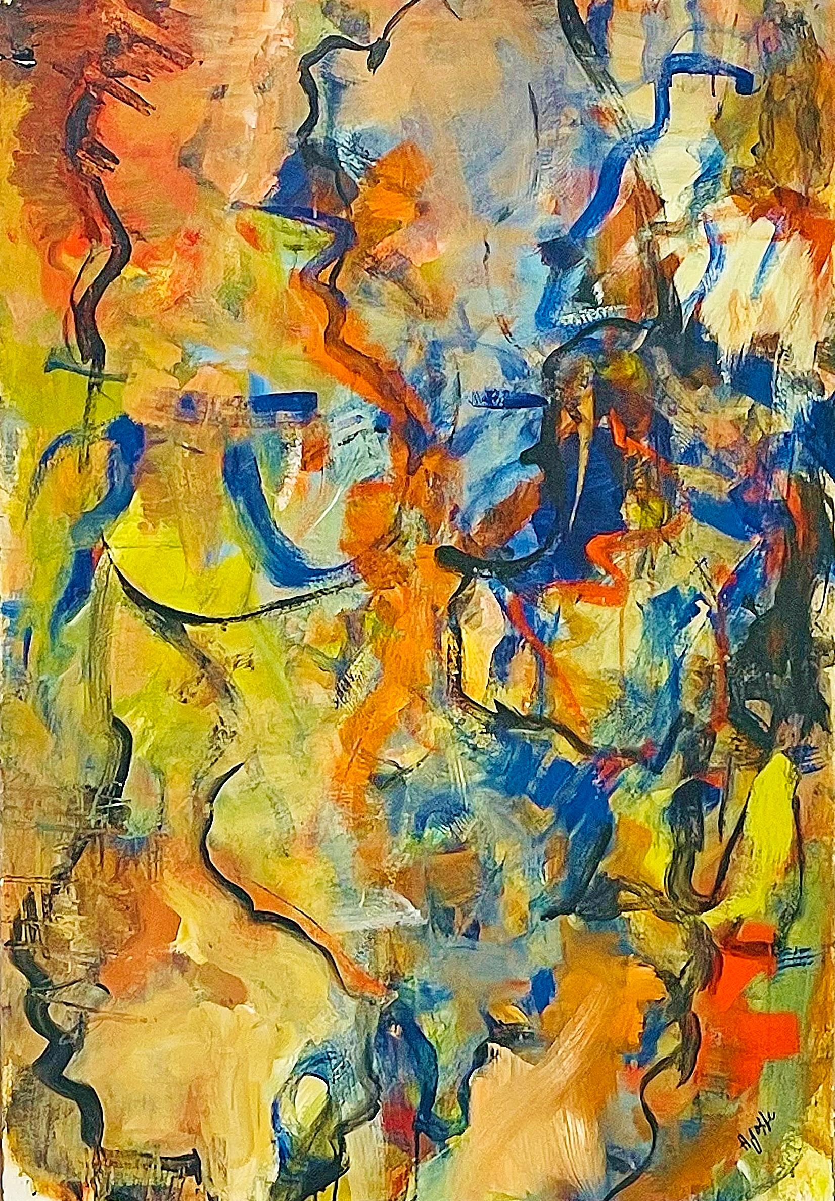 Harriette Joffe Abstract Painting - Dance Me a Song