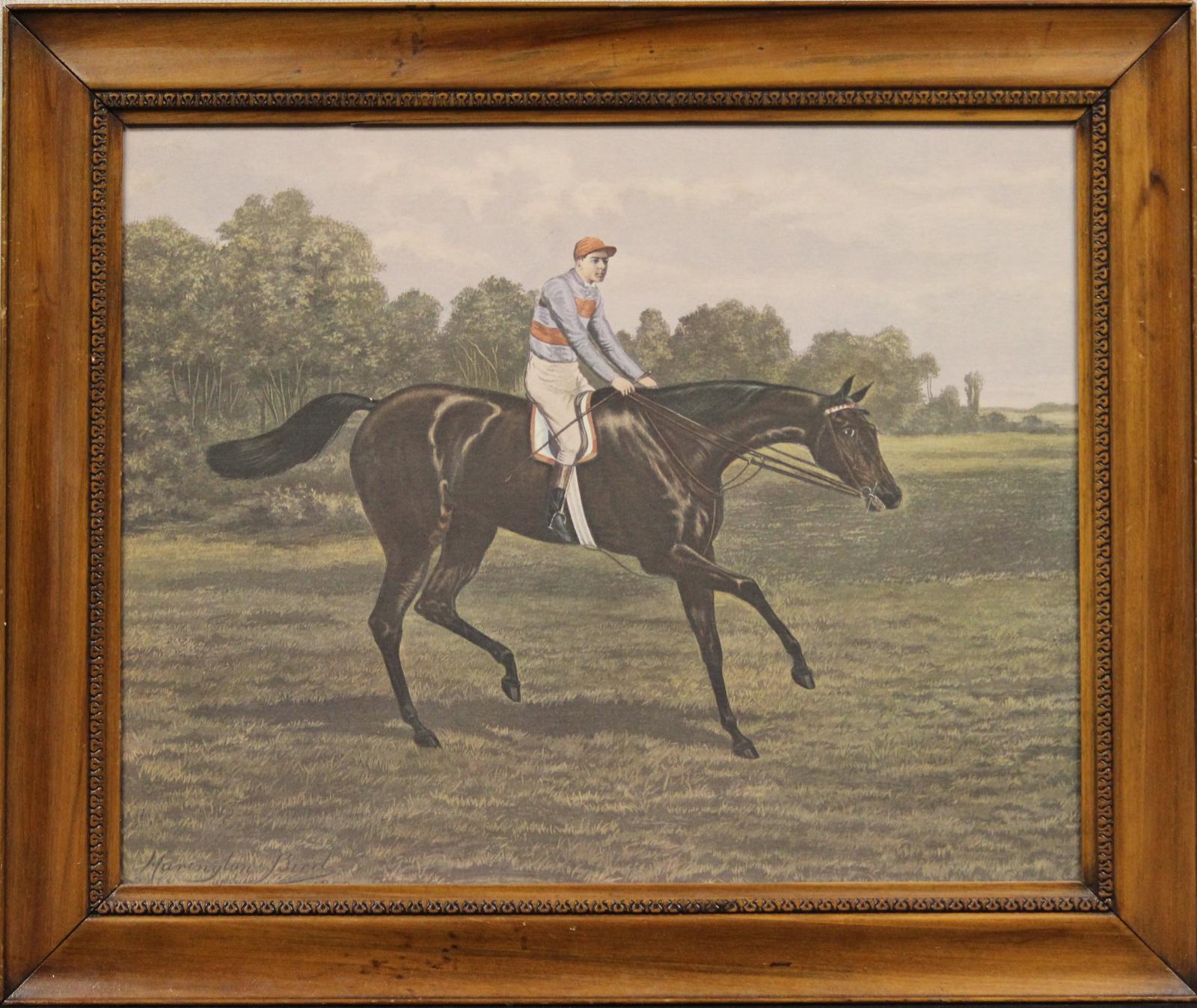 Classic colour equestrian sporting print c1890 by Harrington Bird (1846-1936) (LL)

Print Sz: 15 1/2"H x 19 1/2"W

Frame Sz: 21"H x 25"W

Color Litho

c1890s

HARRINGTON BIRD, JOHN ALEXANDER
British, (1846-1936)
John Alexander Harrington Bird was a
