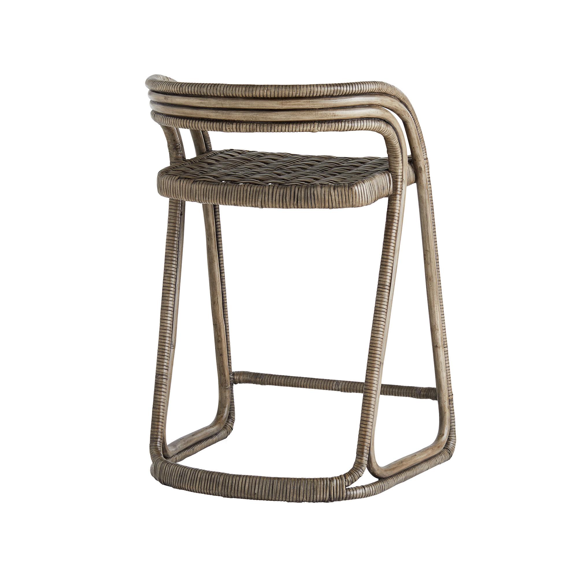 Philippine Harrington Counter Stool 5632 - Moth Gray, Stained Rattan For Sale