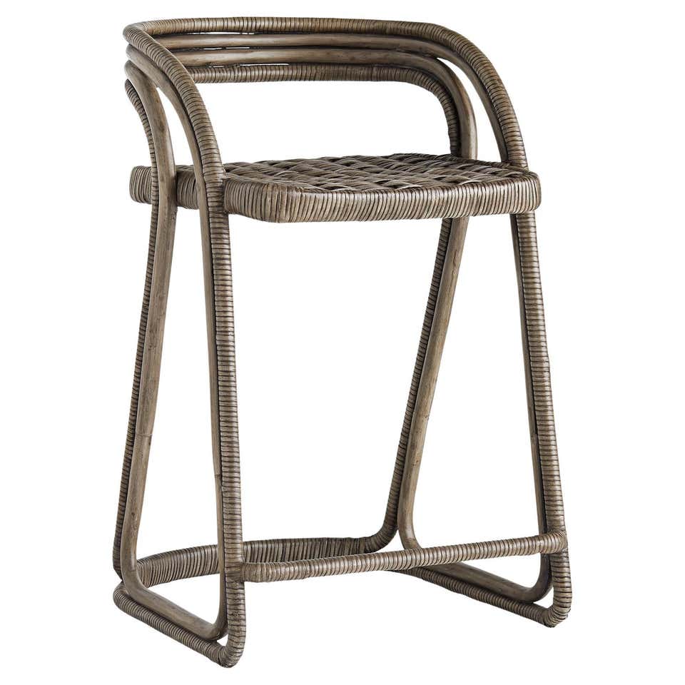 Coastal Rattan Counter Stool For Sale at 1stDibs