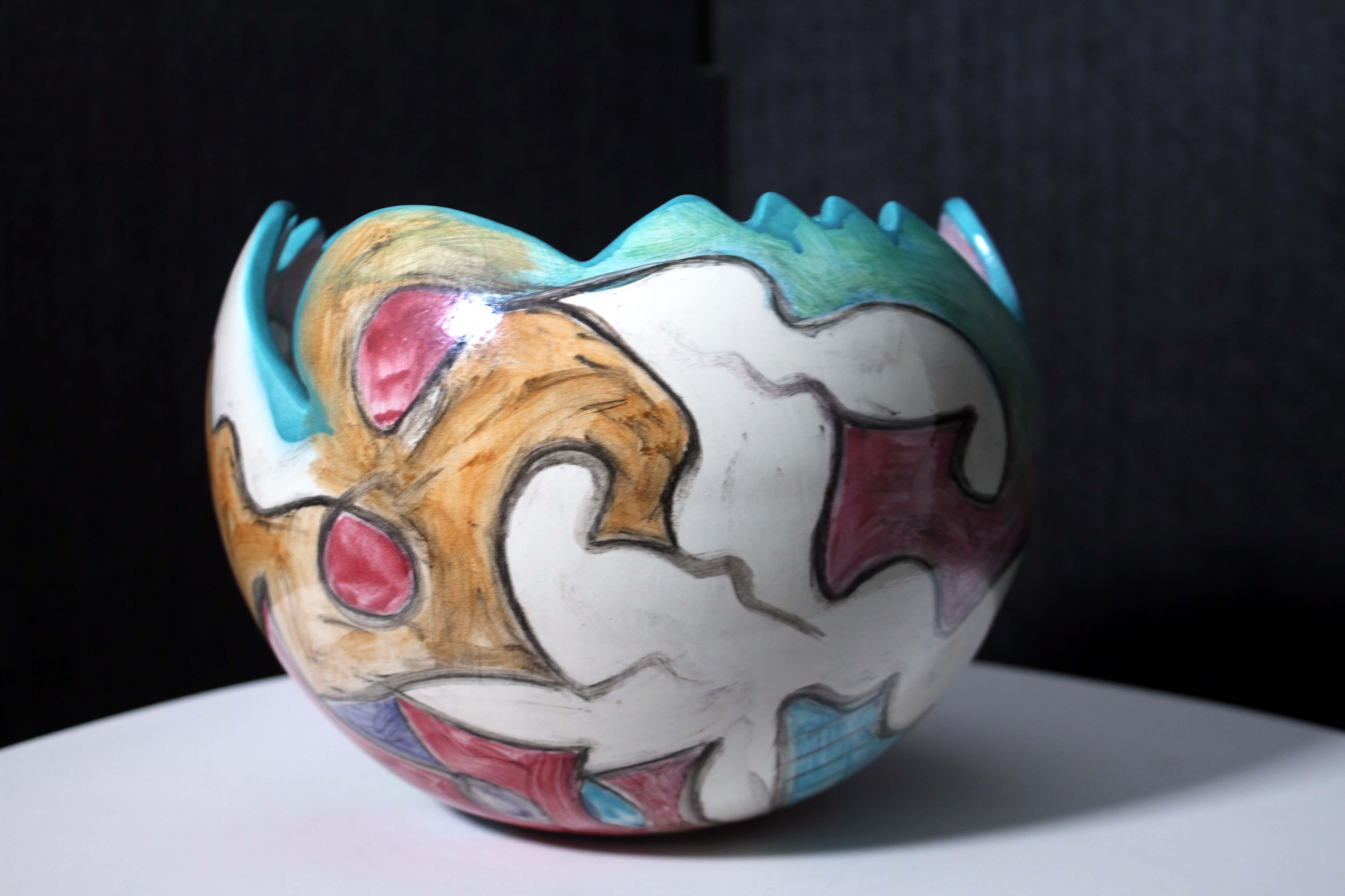 Harris Cies Studio: Terrakotta-Keramik im abstrakten kubistischen Stil, signiert 1996 im Zustand „Gut“ im Angebot in Keego Harbor, MI