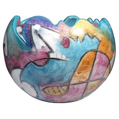 Harris Cies Studio: Terrakotta-Keramik im abstrakten kubistischen Stil, signiert 1996