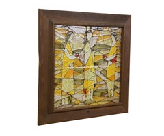 Harris G. Strong Ceramic MCM Female Figures Mosaic Tile Art Plaque 16"