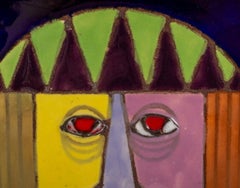 Harris G. Strong "Faces D" Art Pottery Tile