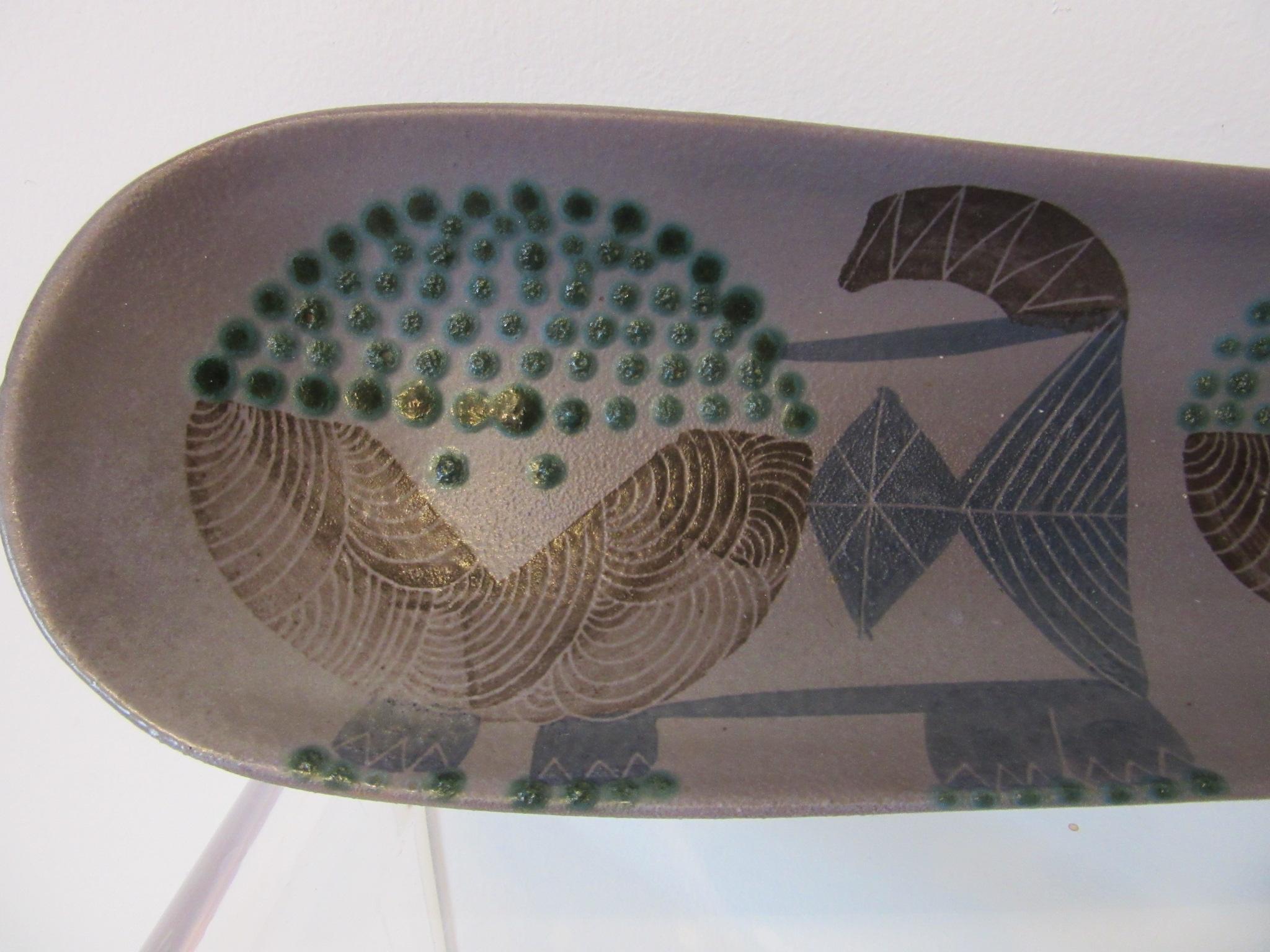 Mid-Century Modern Harris G. Strong Pottery Fish Tray / Serving Dish For Sale