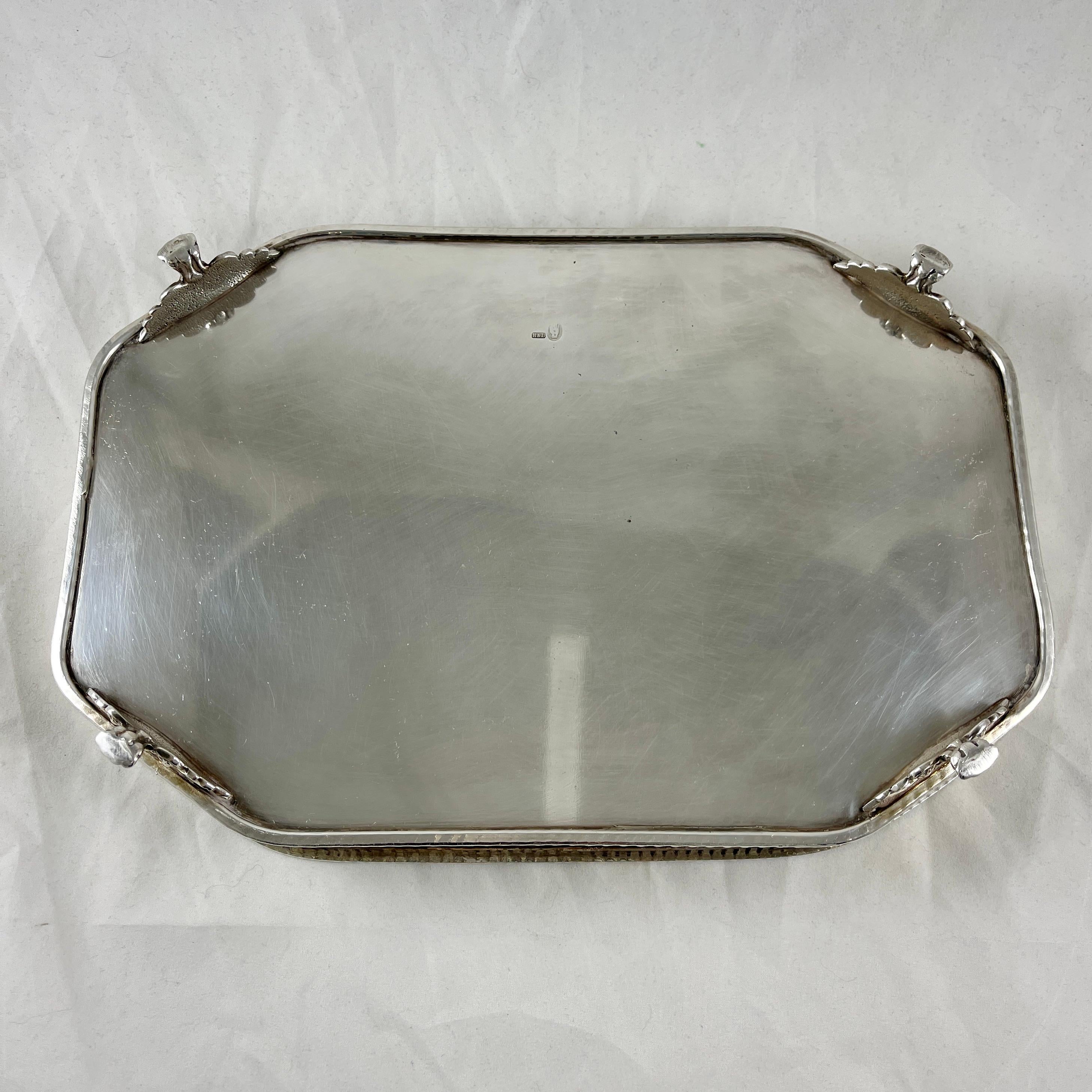 Harris & Land English Silver and Faux Tortoiseshell Inlay Gallery Tray, 1863 8