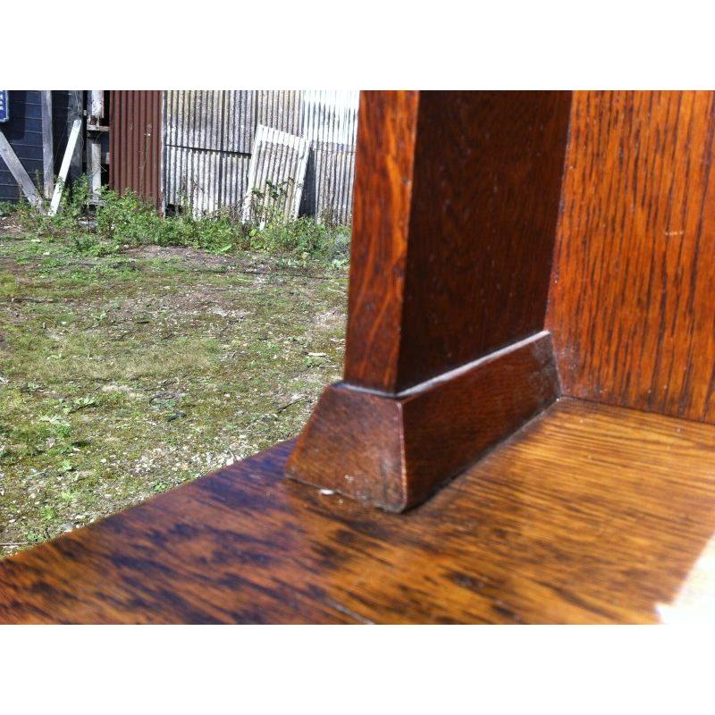 Harris Lebus, Attributed. Arts and Crafts Oak sideboard with Glasgow Style glass For Sale 11
