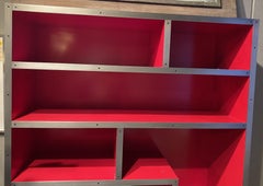 Harris Rubin De Stijl Modern Geometric Wood & Steel Bookcase