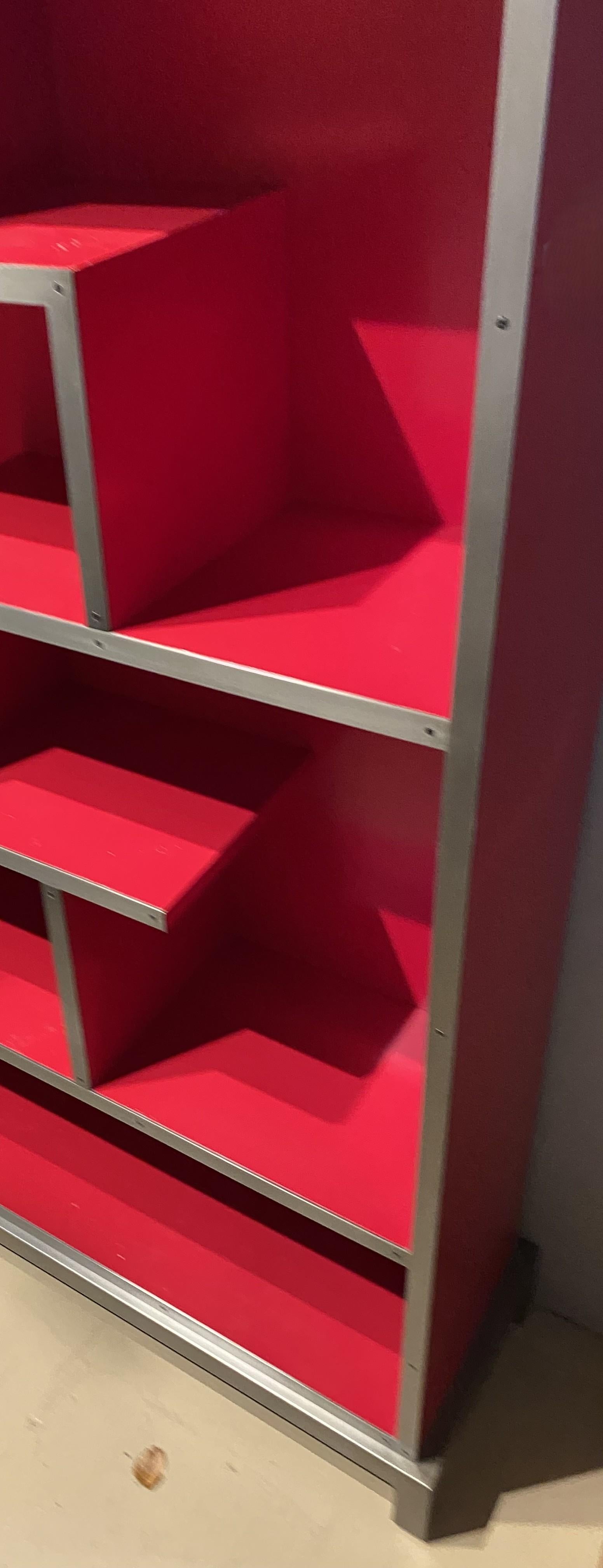 Harris Rubin Libreria moderna geometrica in legno e acciaio De Stijl In condizioni buone in vendita a Milford, NH