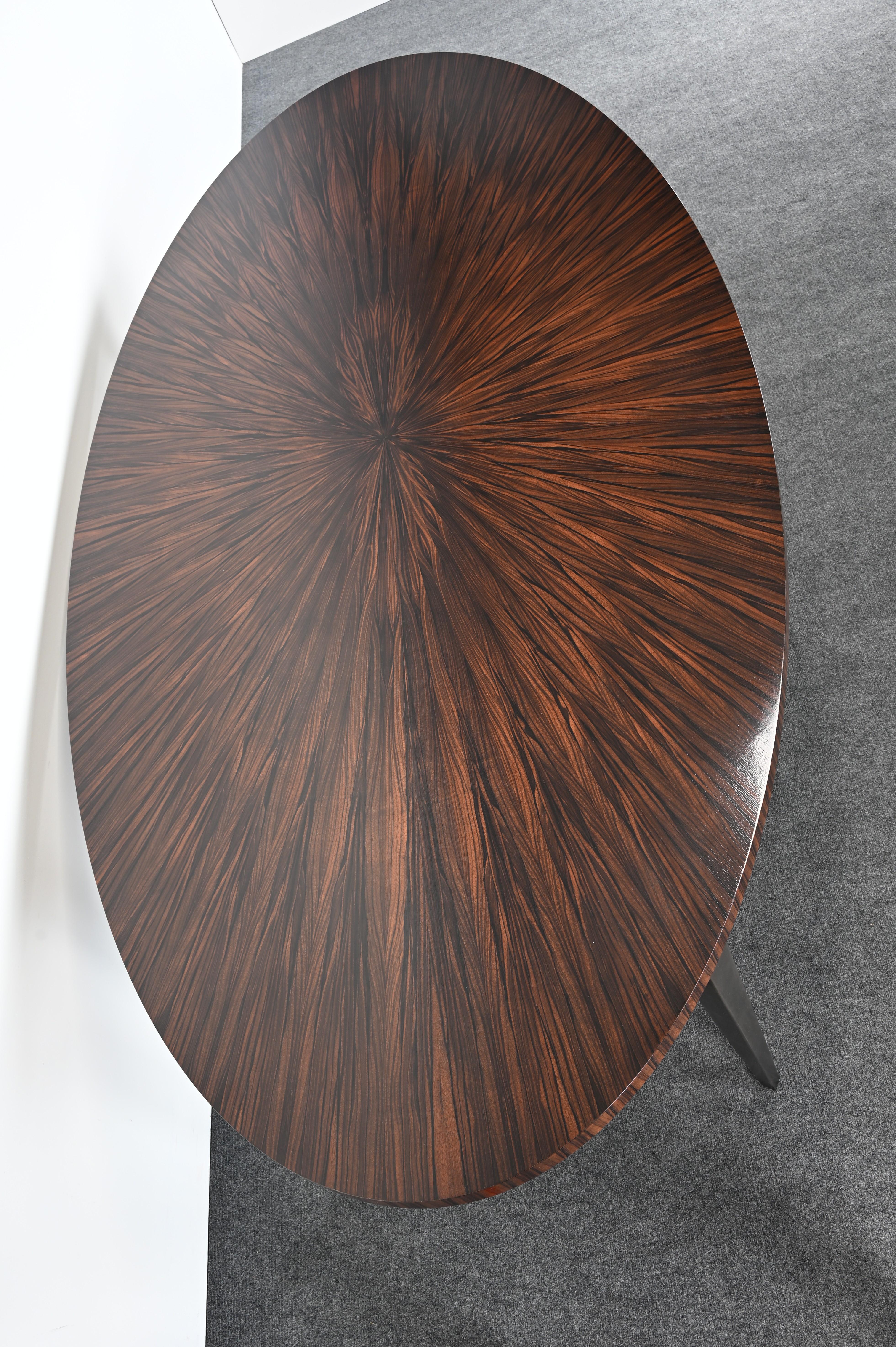 Harris Rubin Esstisch aus Makassar-Ebenholz im Art-déco-Stil, 2010 im Angebot 2