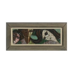 Harris Strong Framed Ceramic Art Tiles "Three Faces"