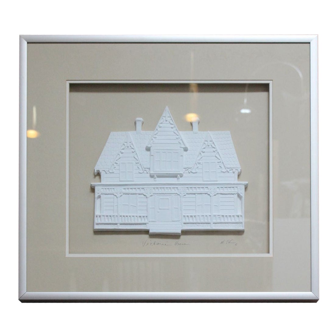 Harris Strong Framed "Victorian House" Plaster Sculpture