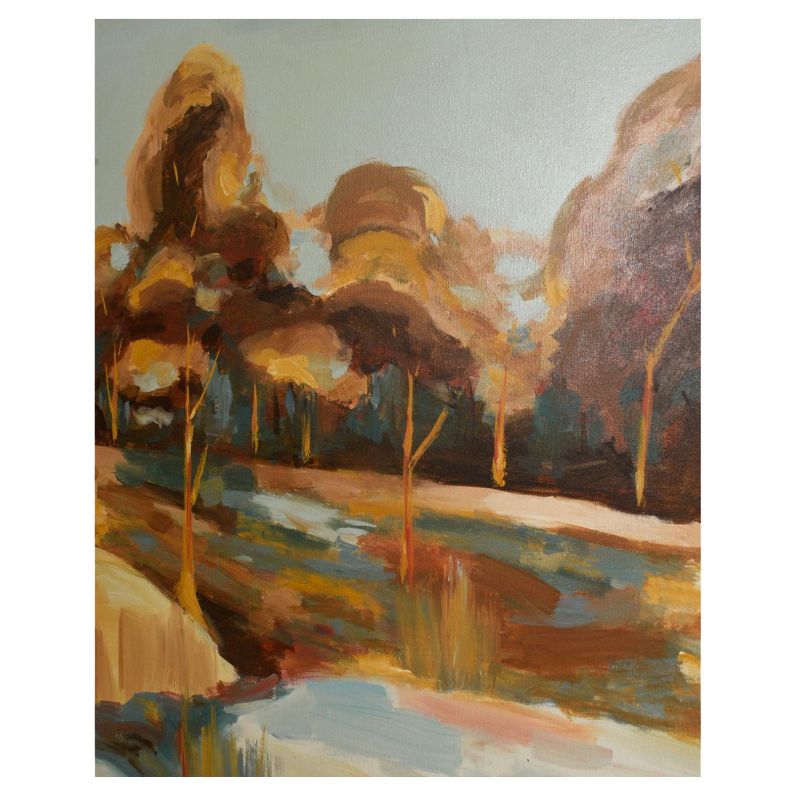 Harris, starkes Gemälde mit dem Titel Grove, signiert Brent (Moderne der Mitte des Jahrhunderts) im Angebot