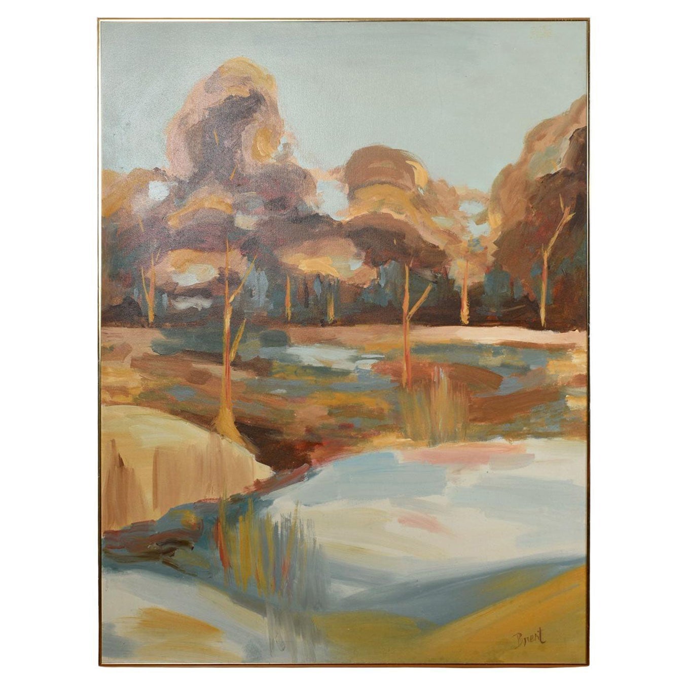 Harris, starkes Gemälde mit dem Titel Grove, signiert Brent im Angebot