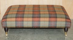HARRiS TWEED MADE IN ENGLAND EXTRA LARGE OTTOMAN FOOTSTOOL RESTORATION PROJECT