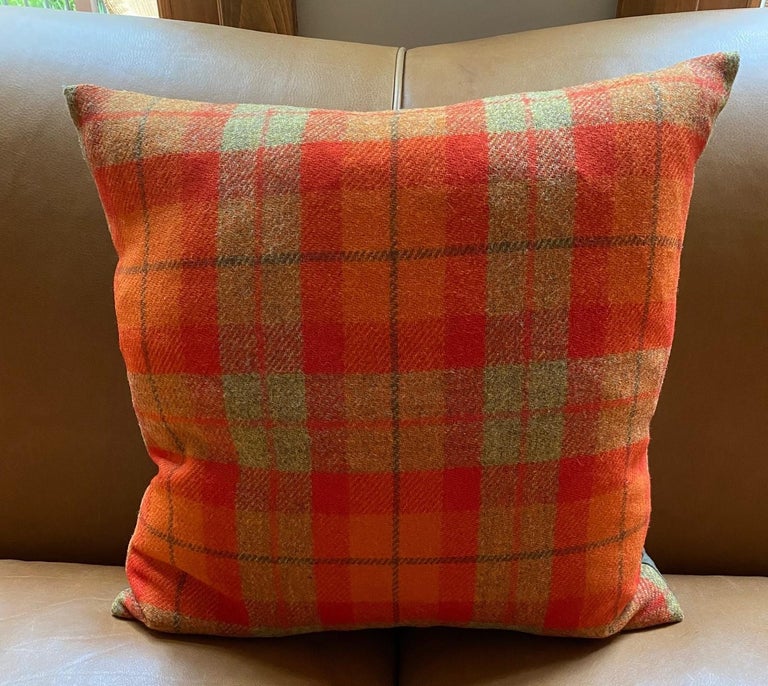 Scottish Harris Tweed Wool Fabric Rectangular or Square Pillow For Sale