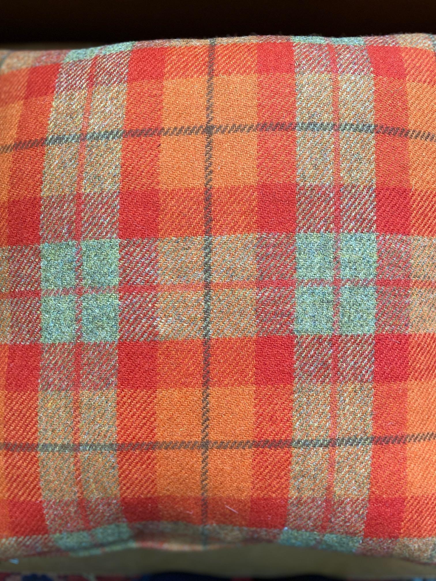 Country Harris Tweed Wool Fabric Rectangular or Square Pillow
