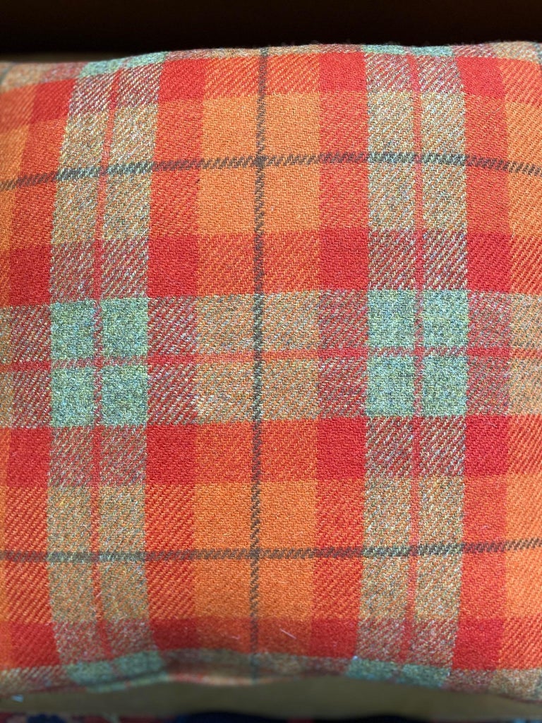 Hand-Crafted Harris Tweed Wool Fabric Rectangular or Square Pillow For Sale