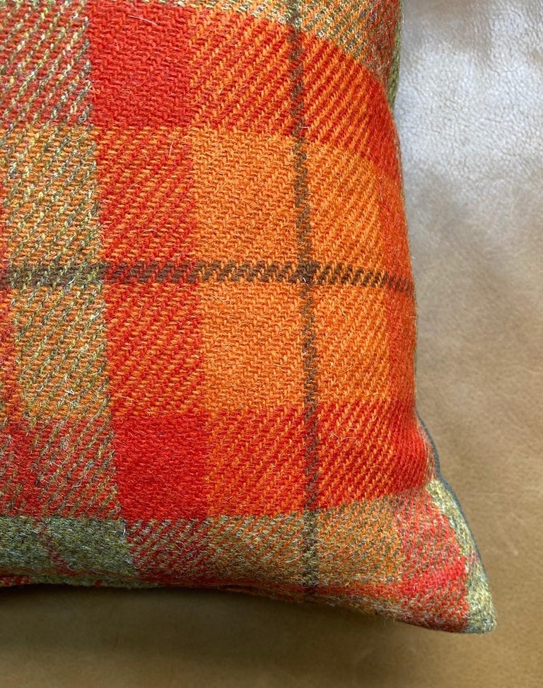 Contemporary Harris Tweed Wool Fabric Rectangular or Square Pillow For Sale
