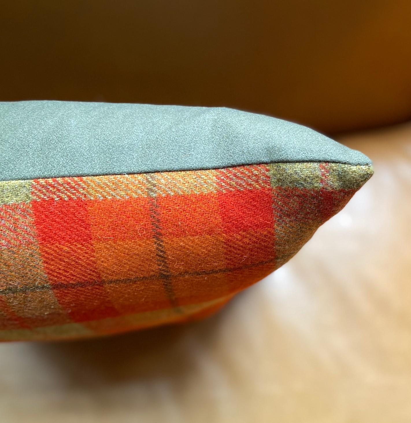 Contemporary Harris Tweed Wool Fabric Rectangular or Square Pillow