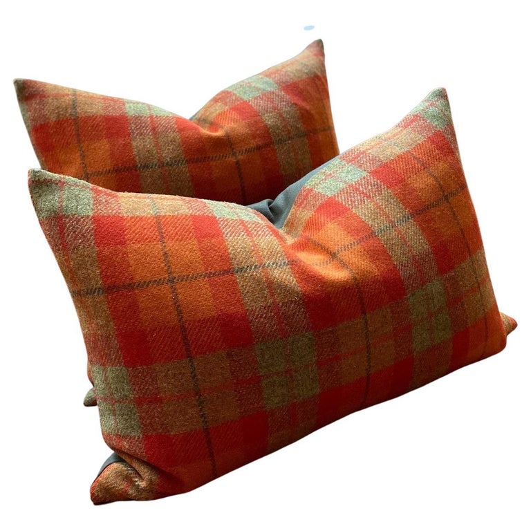 Harris Tweed Wool Fabric Rectangular or Square Pillow For Sale