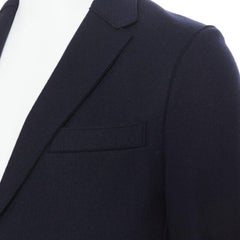 HARRIS WHARF 100% wool navy blue unstructured 3-pocket casual blazer EU46 S