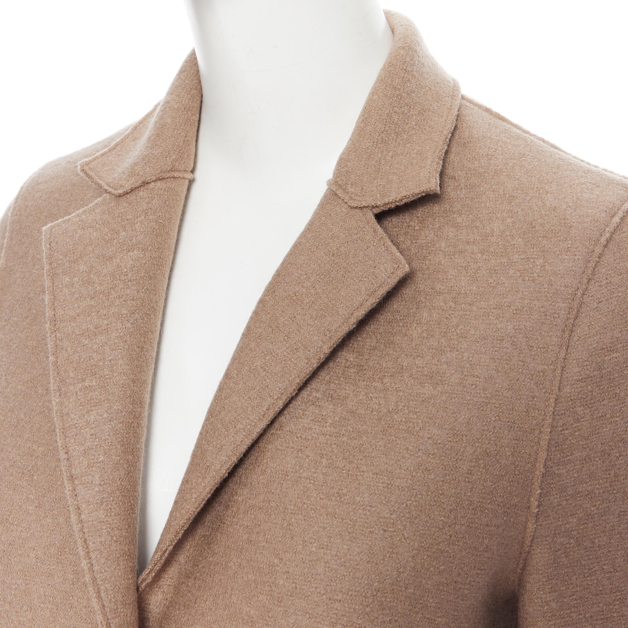 HARRIS WHARF LONDON 100% virgin wool taupe brown MLK long coat IT38 XS
Brand: Harris Wharf
Designer: Harris Wharf
Model Name / Style: Wool coat
Material: Wool
Color: Brown
Pattern: Solid
Closure: Snap
Extra Detail: Notched collar. Concealed snap