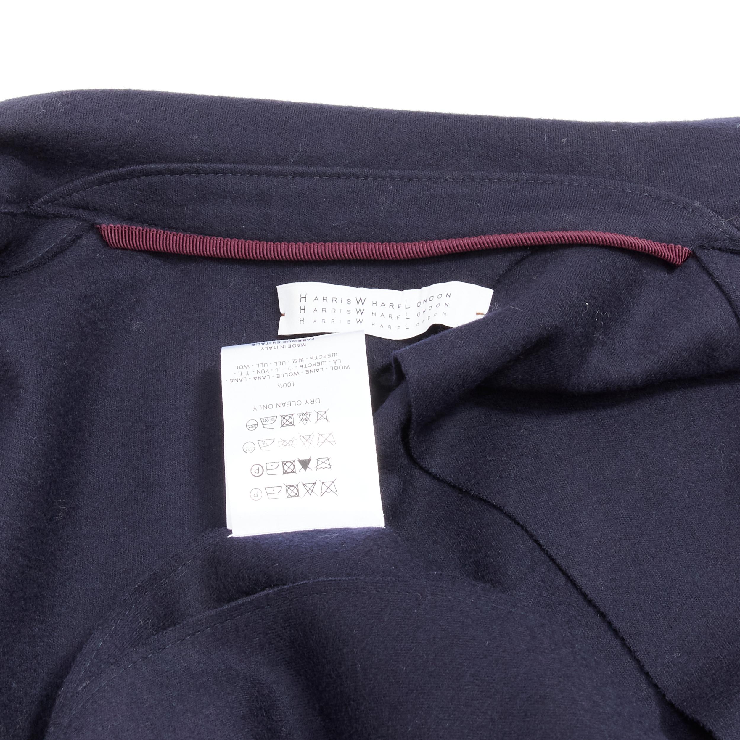 HARRIS WHARF LONDON 100% wool navy wool felt vest jacket IT40 S For Sale 5